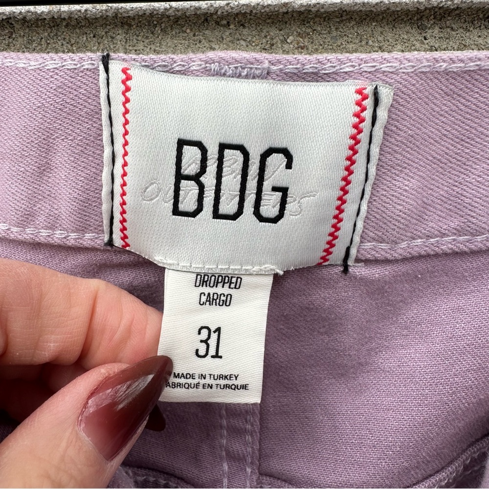 BDG Dropped Cargo Pants Lavender Wide Leg Utility Y2K 31 Urban Outfitters Skater - Picture 10 of 11